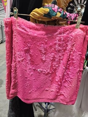 L&B Hot Pink Sequin Mini Skirt